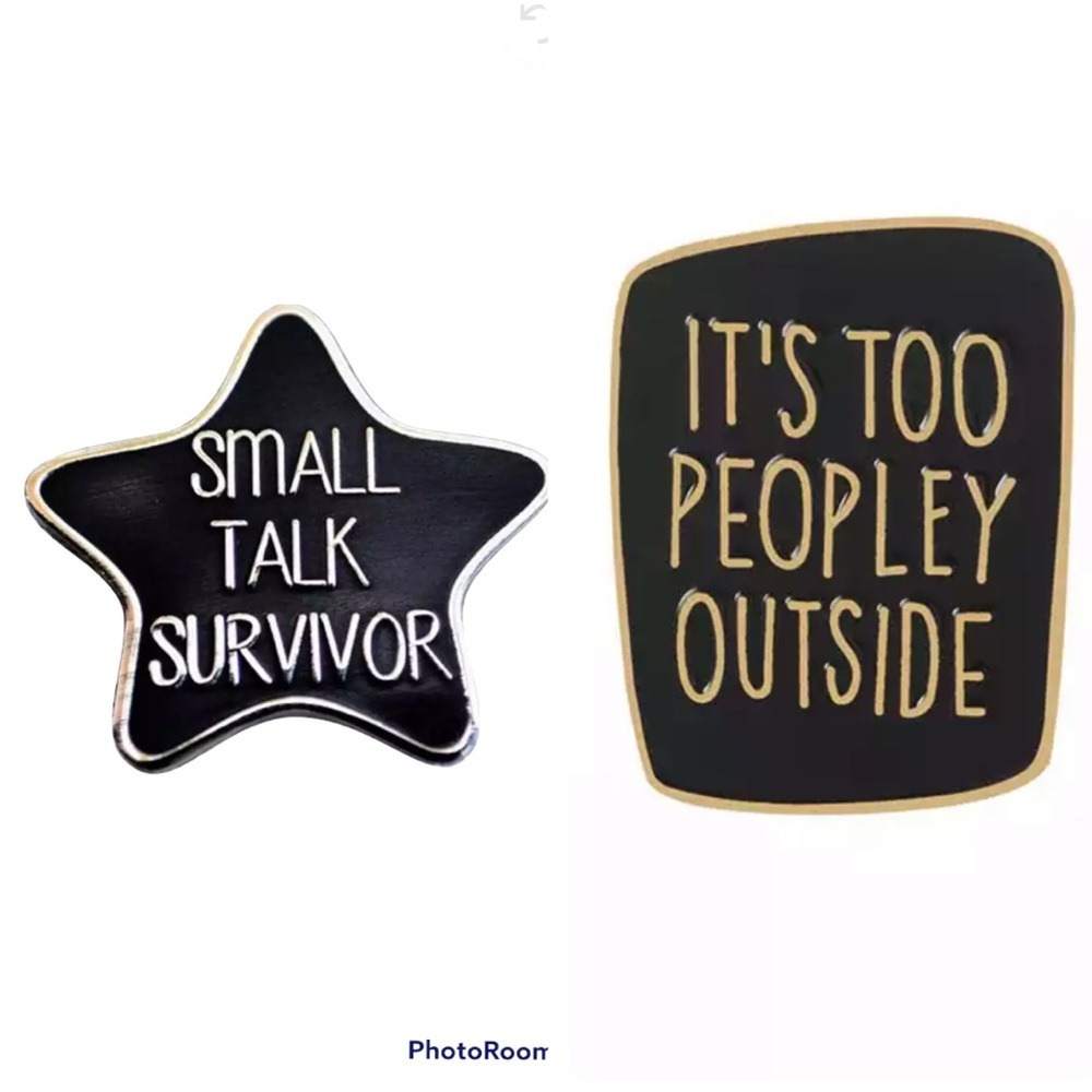 New Set 2 introvert anti-social pins